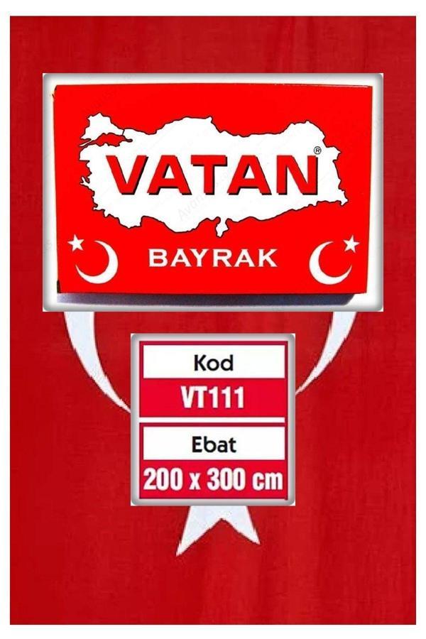 Vatan Bez Bayrak Türk Bayrağı Alpaka Kumaş 200X300 Cm. - Image 1
