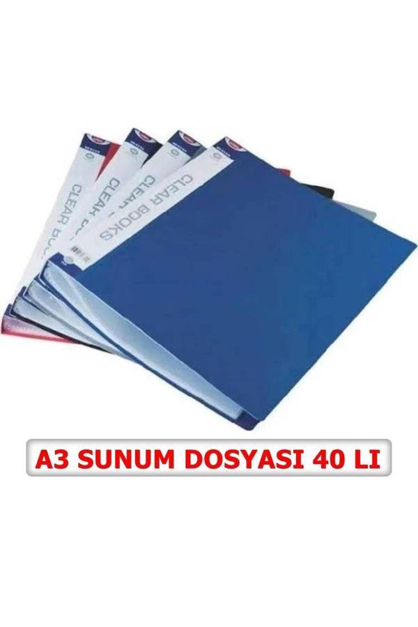 Tan Express A3 Sunum Dosyası Pp 40 Yaprak Mavi Kapak 1 Adet - Image 1