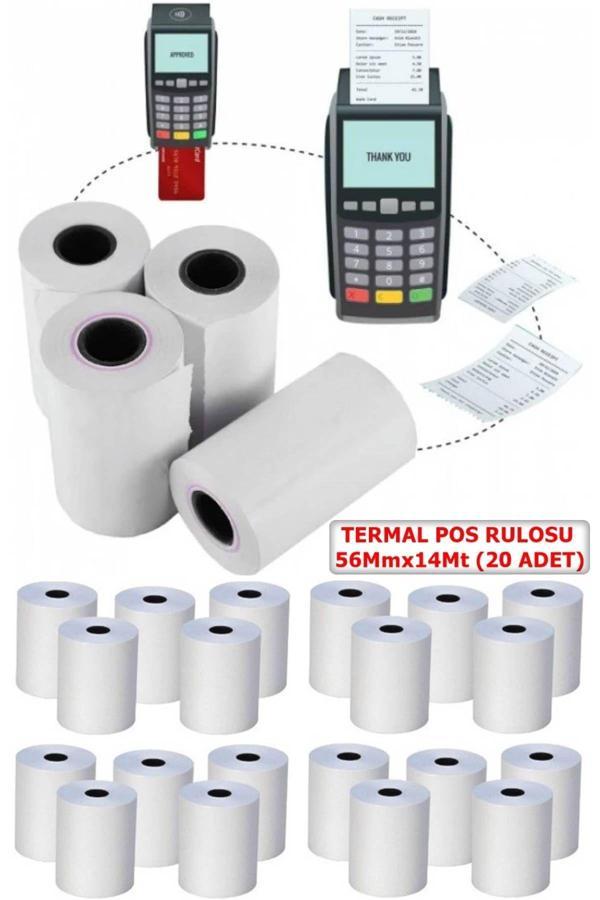Tan Express 56X14 Termal Pos Kağıdı - Pos Rulosu - Yazarkasa Pos Kağıdı 20 Adet - Image 1