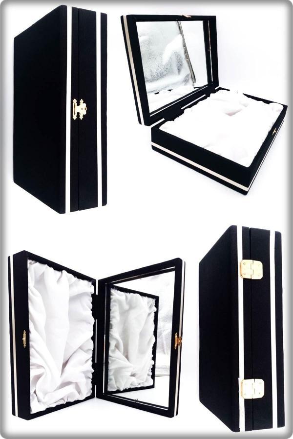 Tan Express Damat Kutusu Kadife Kumaş Kaplama Kapağı İçten Aynalı Kalıcı Hatıra 31,5X21,5X8,5 Cm Siyah 1 Adet - Image 1