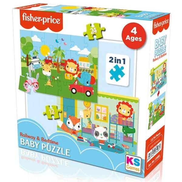 Nessiworld  Baby Railway & Bedtime 2’si 1 Arada Puzzle - Image 1