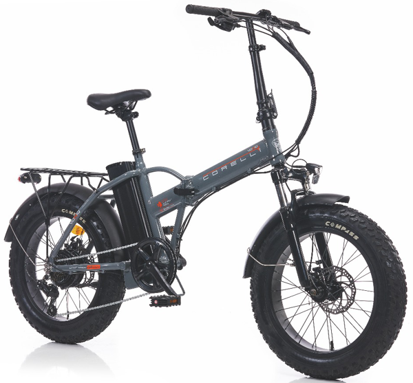 Voniq E Fat Bike Katlanır Elektirikli Bisiklet Gri - Image 1
