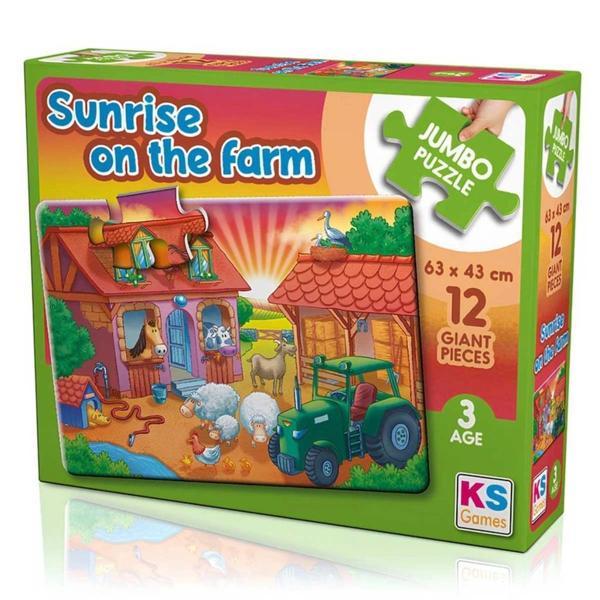 NessiWorld  Games Sunrise On The Farm 12 Parça Puzzle - Image 1