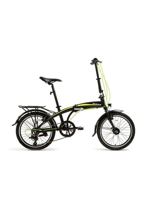 Bisan Fx 3500 Trn Katlanır Bisiklet Mat Siyah- Sarı Kadro: 32 Cm Vites: 1X7 20"Blc - Image 1