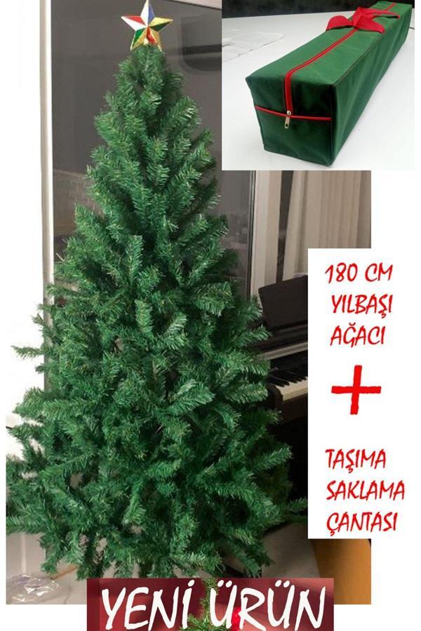 Winterfest Yılbaşı Çam Ağacı Gür Dal Demir Ayaklı Demir Gövdeli Taşıma Çantalı Yeni Ürün ( 180 Cm ) - Image 1