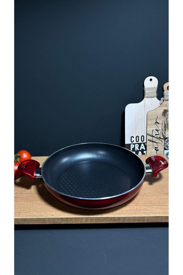 Bena Life 22 Cm Çift Kulp Kırmızı Seramik Tava - Image 1