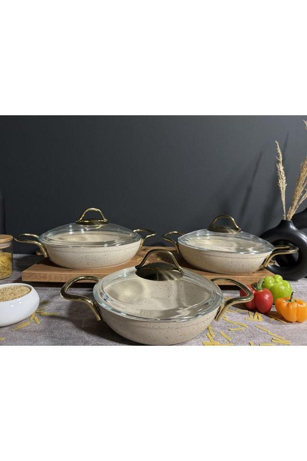 Bena Life 6 Parça Yanmaz Yapışmaz Granit Omlet Seti - Image 1