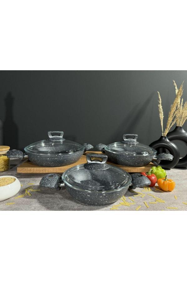 Bena Life 6 Parça Yanmaz Yapışmaz Granit Omlet Seti - Image 1