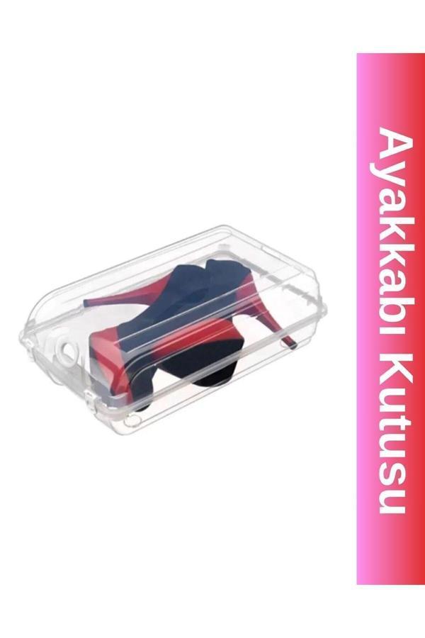 Ar Armese 12'Li Kadın Ayakkabı Kutusu Kilitli Kapaklı Şeffaf Ayakkabı Koruma Kutusu - Image 1