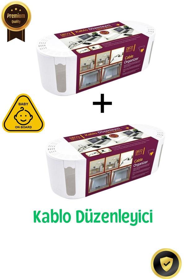 Ar Armese 2 Adet Kablo Gizleme Kutusu Çoklu Priz Kutusu Kablo Düzenleyici (Beyaz) - Image 1