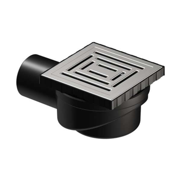 VitrA V-Flow Kare 59980061000 Duş Kanalı - Yandan Sifon - 10x10 cm - DK 800 - Mat Krom - Image 1