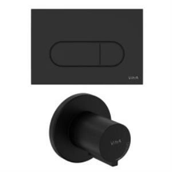 VitrA Root Round 800-2036 Kumanda Paneli ve Stop Valf Seti, Mat Siyah (740-2280, A41461GR) - Image 1