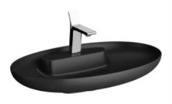 Artema Memoria Çanak lavabo 5881B483-0563 Oval - 75x47 cm - tek armatür delikli - su taşma deliksiz - Clean - mat siyah - Image 1