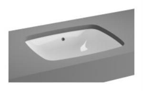 VitrA Metropole Tezgahaltı lavabo 5667B003-1083 Dikdörtgen - kompakt - 50x40 cm - armatür deliksiz - su taşma deliksiz - - Image 1