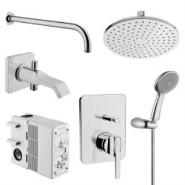 VitrA Suit Ankastre Elduşlu Banyo/Duş Seti,6 Parça, Krom (A42286, A42490, A45652, A41949, A45708, A45679) - Image 1