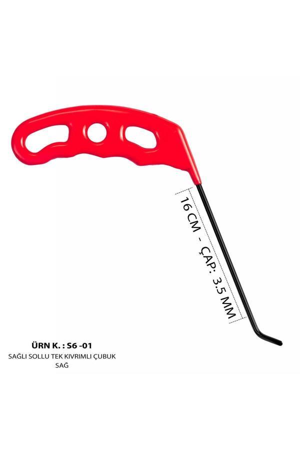 Safi 16 Cm 3.5 Mm Çap Sağlı Sollu Tek Kıvrımlı Sağ Boyasız Göçük Düzeltme Çubuğu, Pdr Çubuk - S6-01 - Image 1