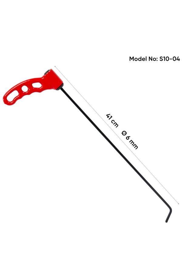 Safi 41 Cm 6 Mm Çap Sustalı Sağ Sol Yassı Çubuk, Boyasız Göçük Düzeltme Çubuğu, Pdr Çubuk - S10-04 - Image 1
