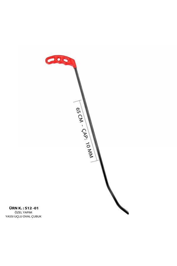 Safi 65 Cm 10 Mm Çap Özel Yapım Yassı Uçlu Oval Boyasız Göçük Düzeltme Çubuğu, Pdr Çubuk - S12-01 - Image 1