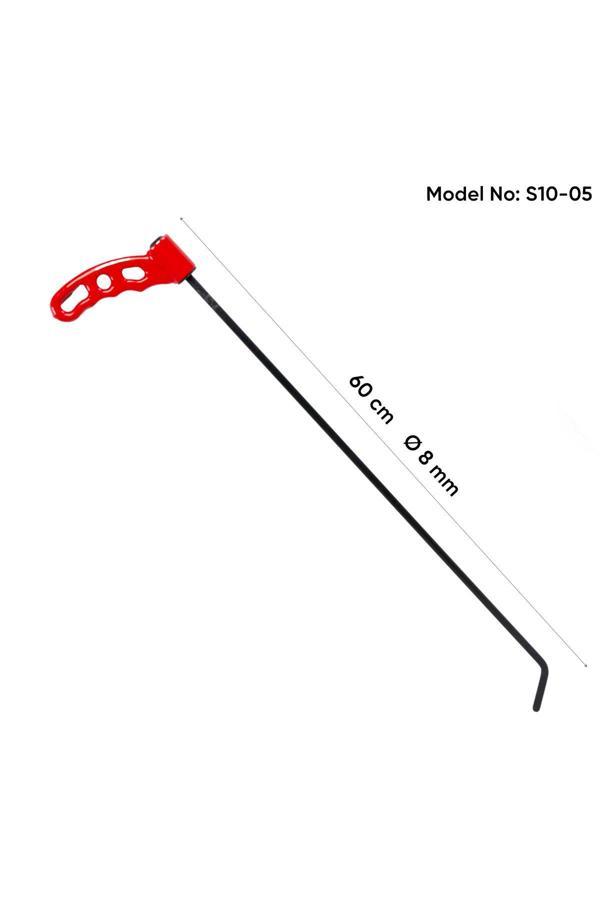 Safi 60 Cm 8 Mm Çap Sustalı Sağ Sol Yassı Çubuk, Boyasız Göçük Düzeltme Çubuğu, Pdr Çubuk - S10-05 - Image 1