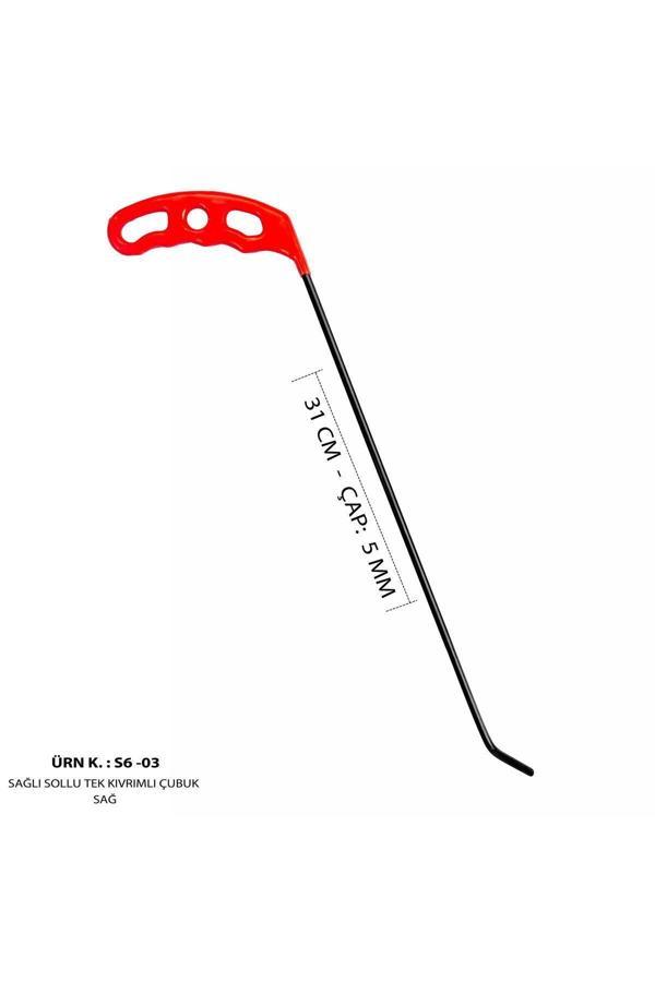 Safi 31 Cm 5 Mm Çap Sağlı Sollu Tek Kıvrımlı Sağ Boyasız Göçük Düzeltme Çubuğu, Pdr Çubuk - S6-03 - Image 1