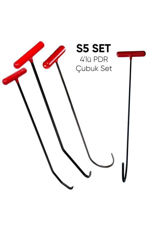 Safi Çengel Tip 4'Lü Boyasız Göçük Düzeltme Çubuk Seti, Pdr Çubuk Seti - Image 1