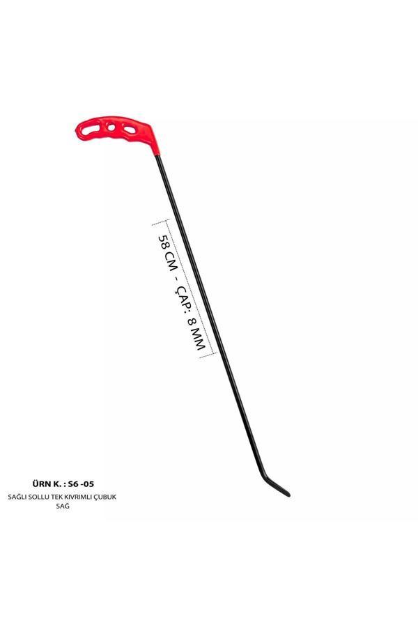 Safi 58 Cm 8 Mm Çap Sağlı Sollu Tek Kıvrımlı Sağ Boyasız Göçük Düzeltme Çubuğu, Pdr Çubuk - S6-05 - Image 1