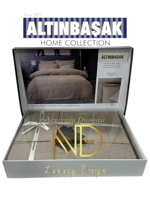 Altınbaşak Jakarlı Saten Çift Kişilik Nevresim Takımı Adelya Sabre - Image 1