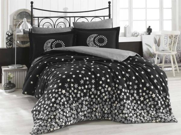 Hobby Çift Kişilik Poplin Nevresim Stars Siyah - Image 1