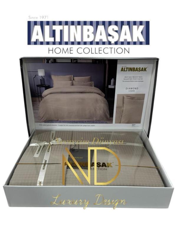 Altınbaşak Jakarlı Saten Çift Kişilik Nevresim Takımı Dıamond Sabre - Image 1