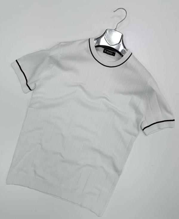 Gewer Bisiklet Yaka Kısa Kol Erkek Örme Triko Tişört 7307 - Image 1