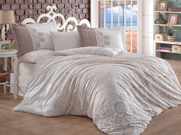 Hobby Çift Kişilik Poplin Nevresim İrene Bej - Image 1