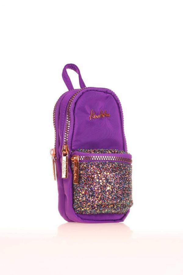 Kaukko Kalem Çantası Junıor Bag Brıght Taşlı-Mor K2560 - Image 1
