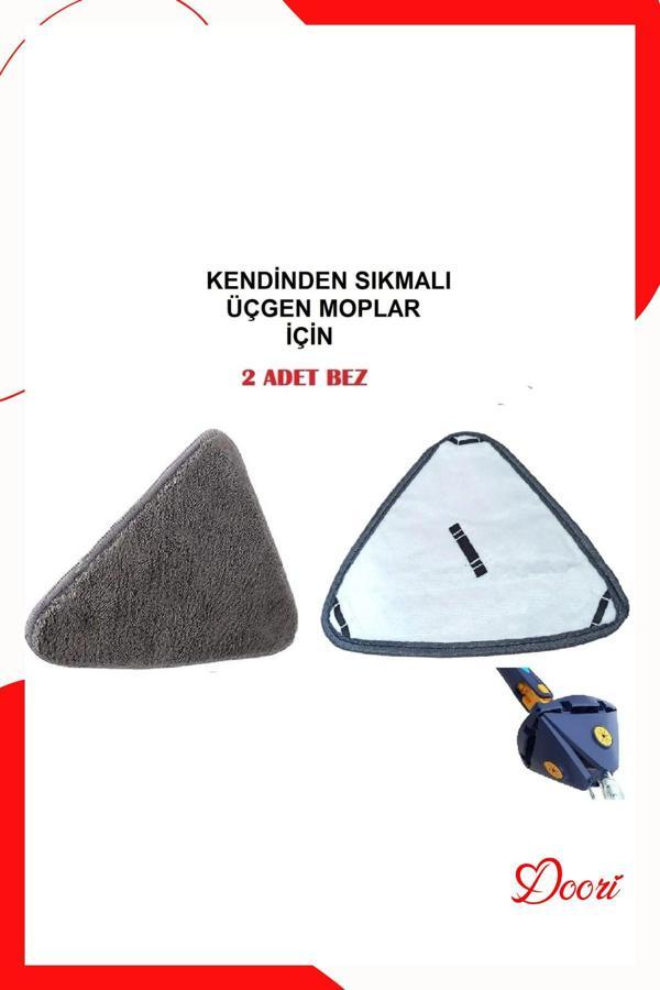 Doori Yedek Bez Yedek Bez Kendinden Sıkmalı Üçgen Mop Için Yedek Bez 2 Adet - Image 1