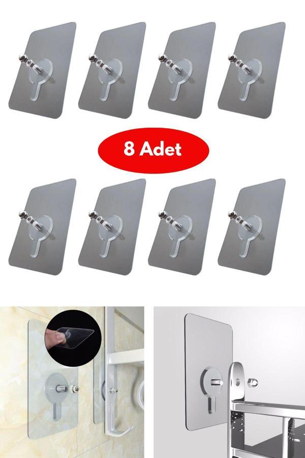 Geldimicom 8 Adet Kendinden Yapışkanlı Vidalı Montaj Aparatı Tablo Resim Çerçeve İçin Delme Gerektirmez - Image 1