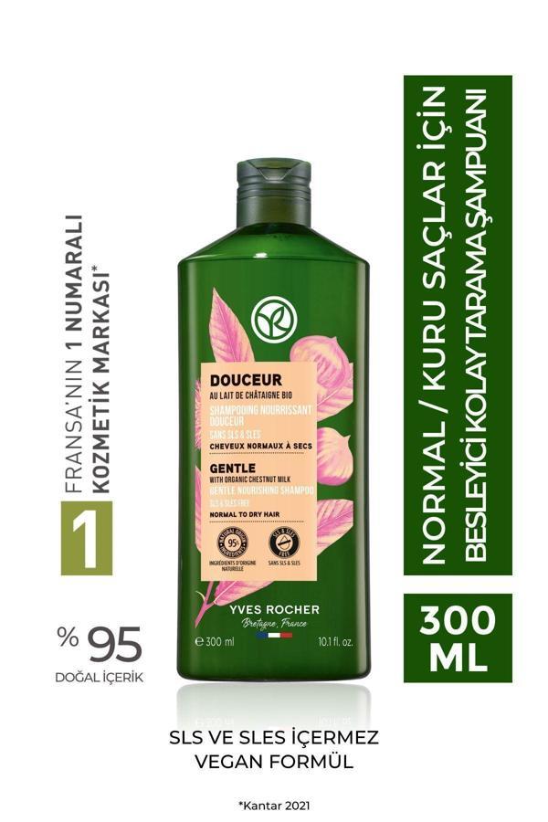 Yves Rocher Normal/Kuru Saçlar İçin (Doucer) Besleyici Kolay Tarama Şampuanı - Tuzsuz & Vegan-300 Ml - Image 1