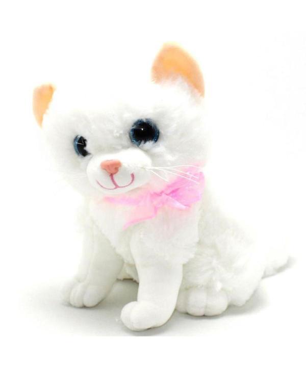 KZL Sesli Peluş Kedi 25 cm 76189 Beyaz - Image 1