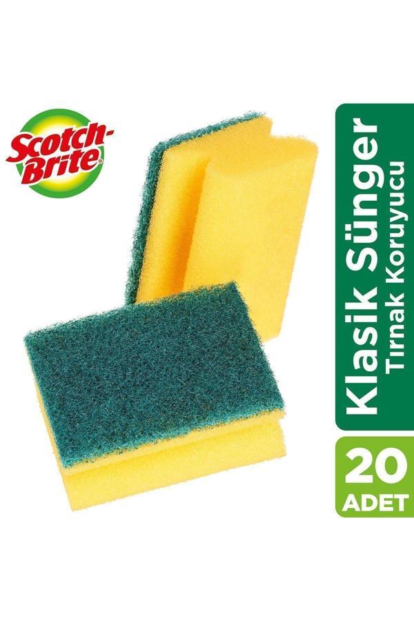 Scotch-brite Yeşil Bul Süngeri 20'li- Tırnak Koruyuculu(5x4) - Image 1