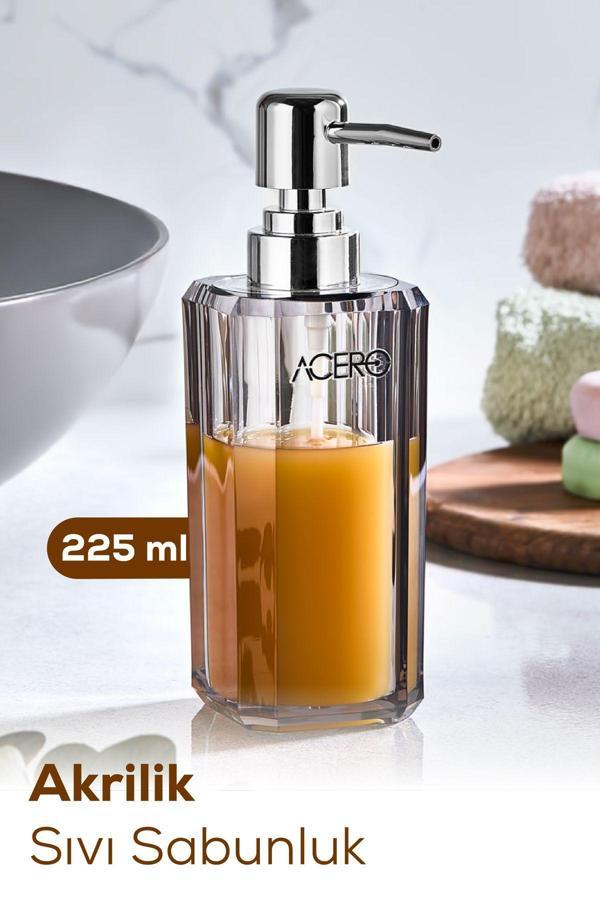 Akrilik Sıvı Sabunluk 225 ml Şeffaf Antrasit 1991 - Image 1