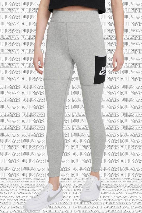 Nike Sportswear Club High-Rise Leggings 2 Cepli Yüksek Belli Pamuklu Gri Tayt - Image 1