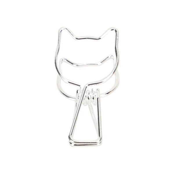 Kayigo Tiny Paslanmaz Çelik Kedi Klips Altılı -Gümüş - Image 1