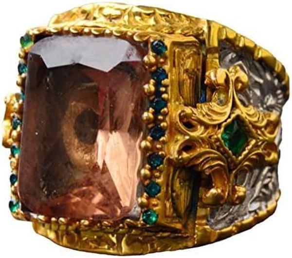 Sultanit Taşlı El Yapımı Yüzük, Altın Kaplama Sterlin Gümüş Erkek Yüzüğü - Dönüşüm ve Gizem Sembolü - Image 1