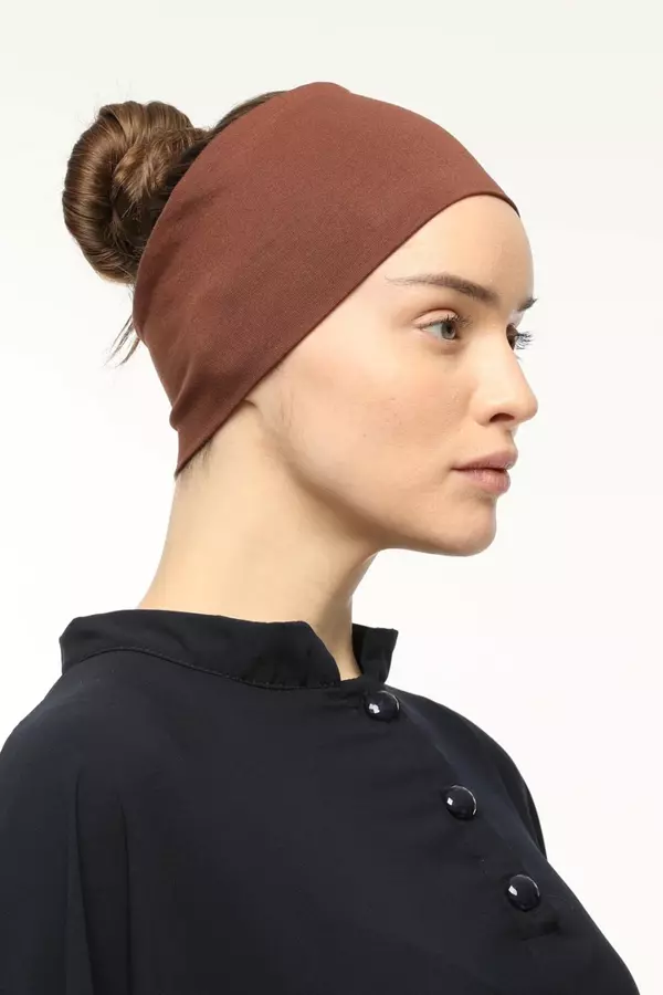 Kadın Penye Dikişsiz Tesettür Bandana Bone Spor Saç Bandı - Image 1