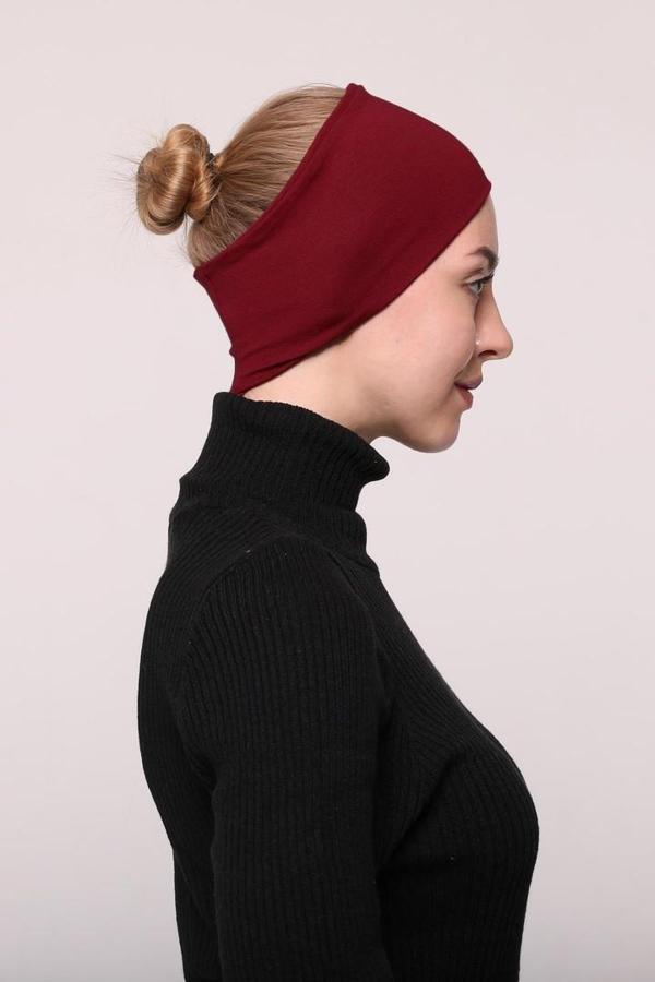 Kadın Penye Dikişsiz Tesettür Bandana Bone Spor Saç Bandı - Image 1
