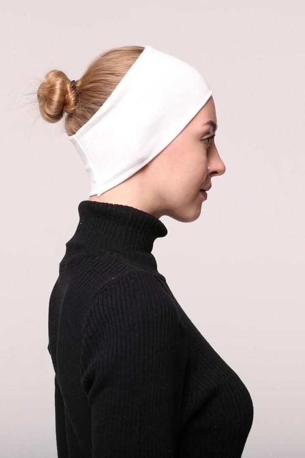 Kadın Penye Dikişsiz Tesettür Bandana Bone Spor Saç Bandı - Image 1