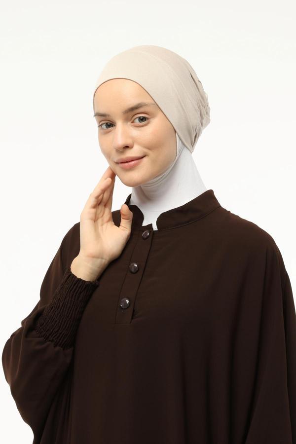 Geçmeli Lastikli Tesettür Bone - Image 1