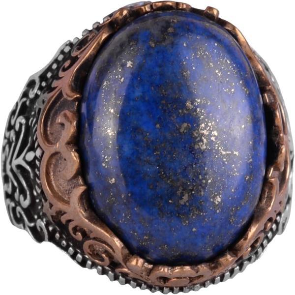 Gerçek Doğal Taş El Yapımı Yüzük - 925 Ayar Gümüş El Yapımı Yüzük - Zarif Yüzük (Lapis Lazuli) - Image 1