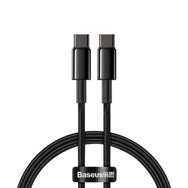Baseus Tungsten Gold Hızlı Şarj Data Kablosu Type-C to Type-C 100W 1m - Image 1