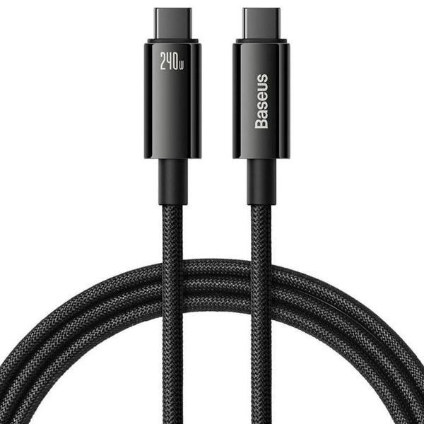 Baseus Tungsten Gold Hızlı Şarj Data Kablosu Type-C to Type-C 240W 1m - Image 1