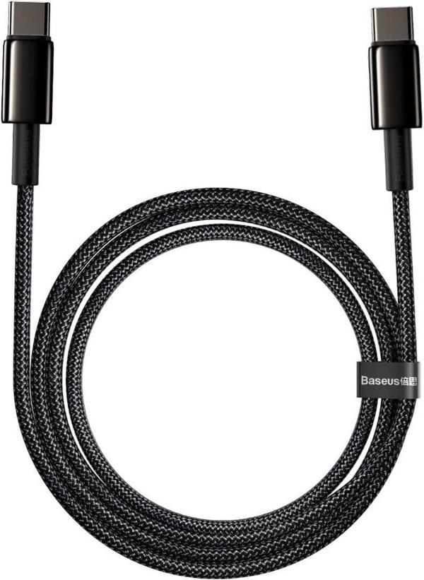 Baseus Tungsten Gold Hızlı Şarj Data Kablosu Type-C to Type-C 100W 2m - Image 1
