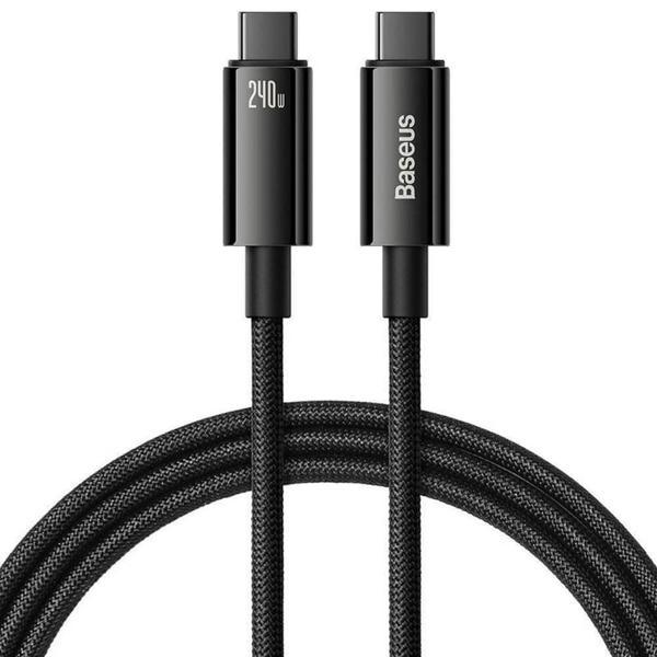 Baseus Tungsten Gold Hızlı Şarj Data Kablosu Type-C to Type-C 240W 2m - Image 1